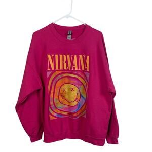 Nirvana Hot Pink Sweatshirt size XL